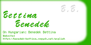 bettina benedek business card